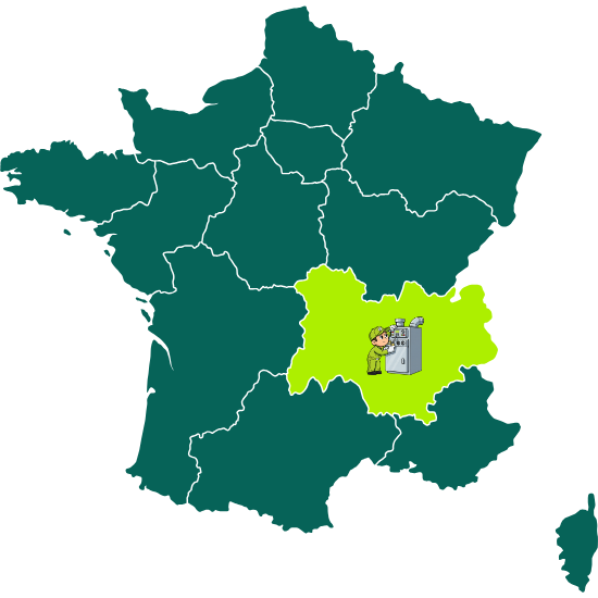 Carte de la région Auvergne-Rhône-Alpes